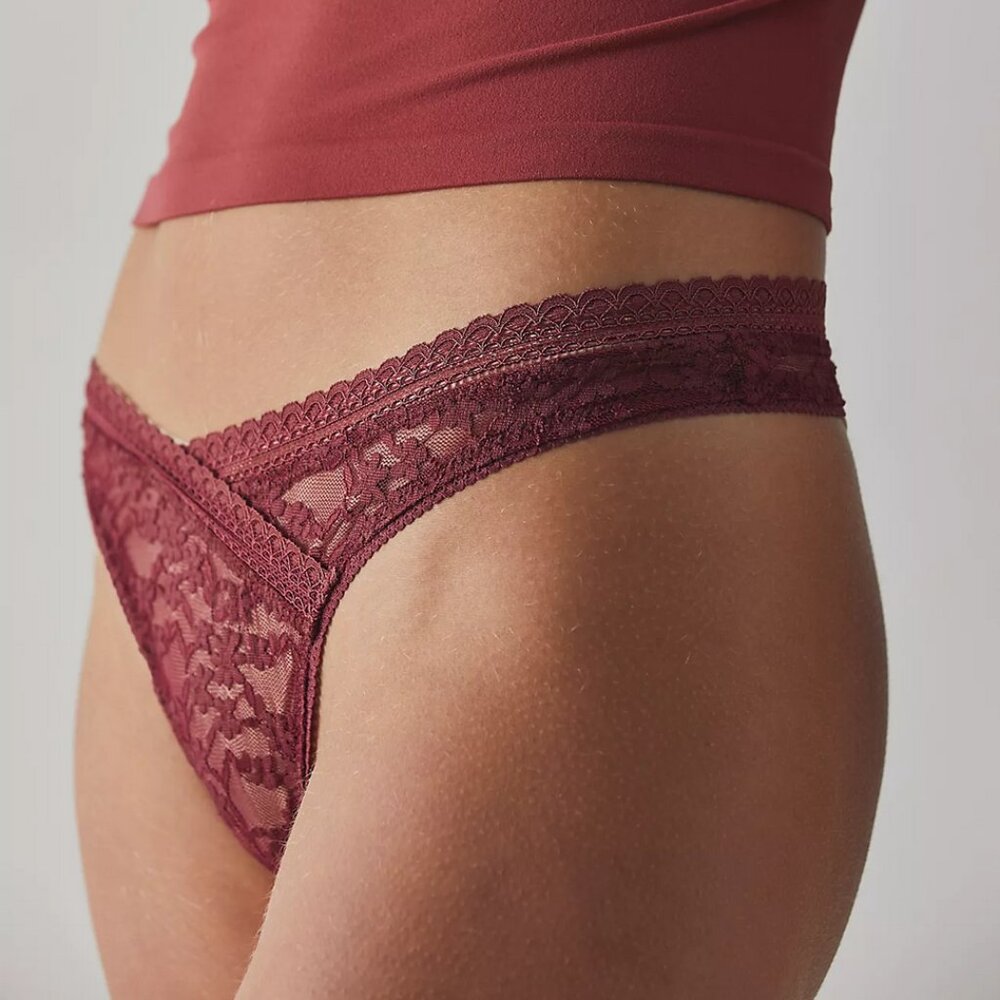 NWOT 2 Pack Free People Daisy Lace High-Cut Thong Undies